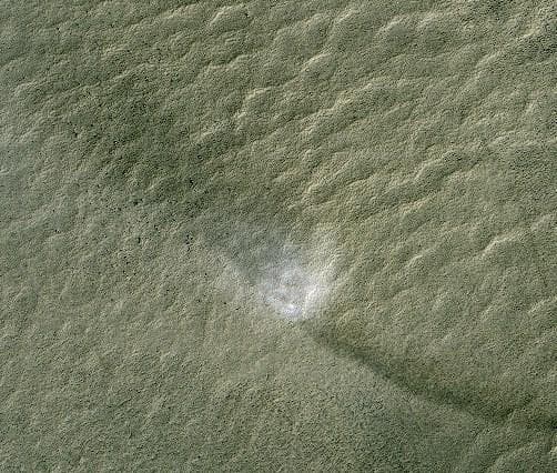 NASA image: Martian Dust Devil with Track and Shadow