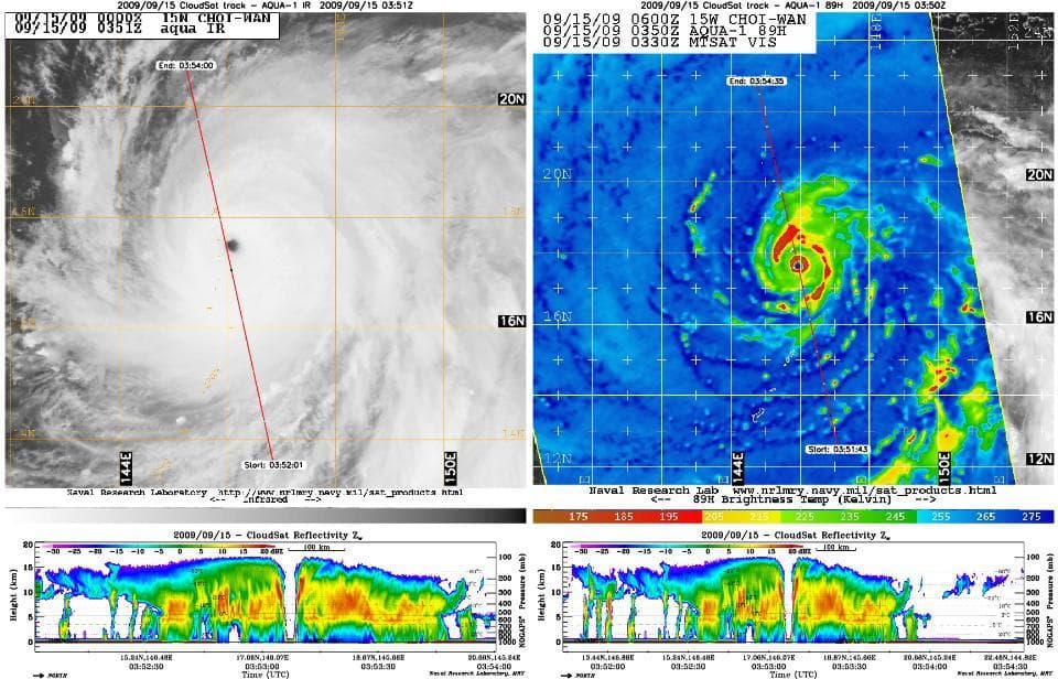 CloudSat Peers Into the Heart of a Super Typhoon