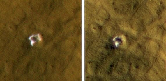 NASA image: Crater Formed in 2008 Reveals Subsurface Ice