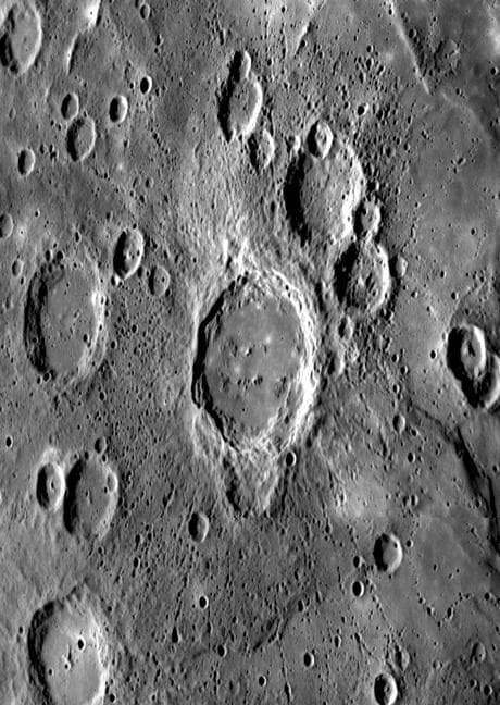 NASA image: Crater Ejecta and Chains of Secondary Impacts