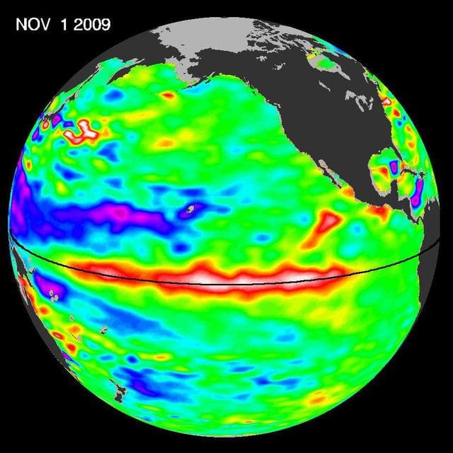 NASA image: El Ni?o Pumping Up, Warm Kelvin Wave Surges Toward South America