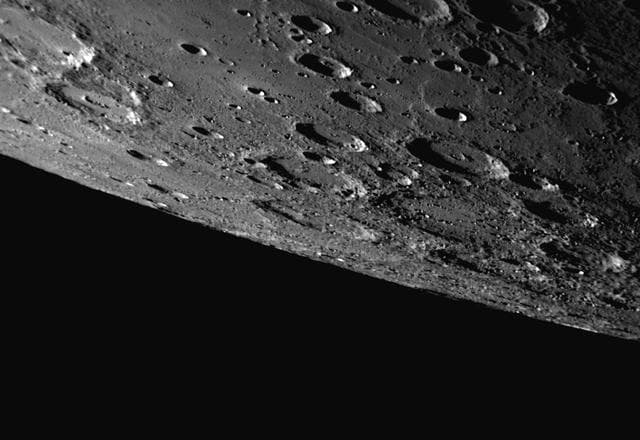 NASA image: A Southern Horizon as Seen during Mercury Flyby 3