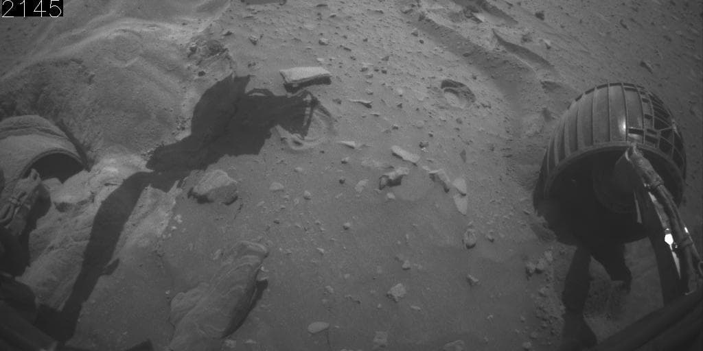 NASA image: Front Camera View of Backward Drive, Sols 2145-2154