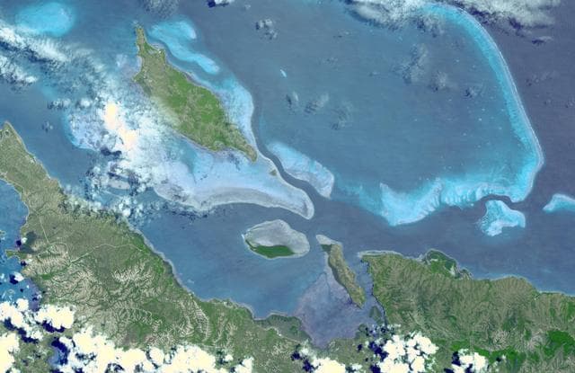 NASA image: Lagoons of New Caledonia