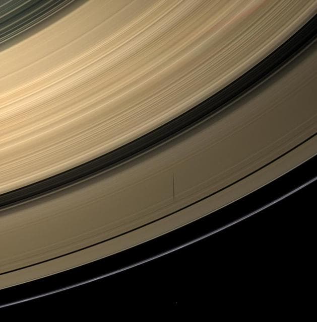 NASA image: Moon, Shadow and Rings