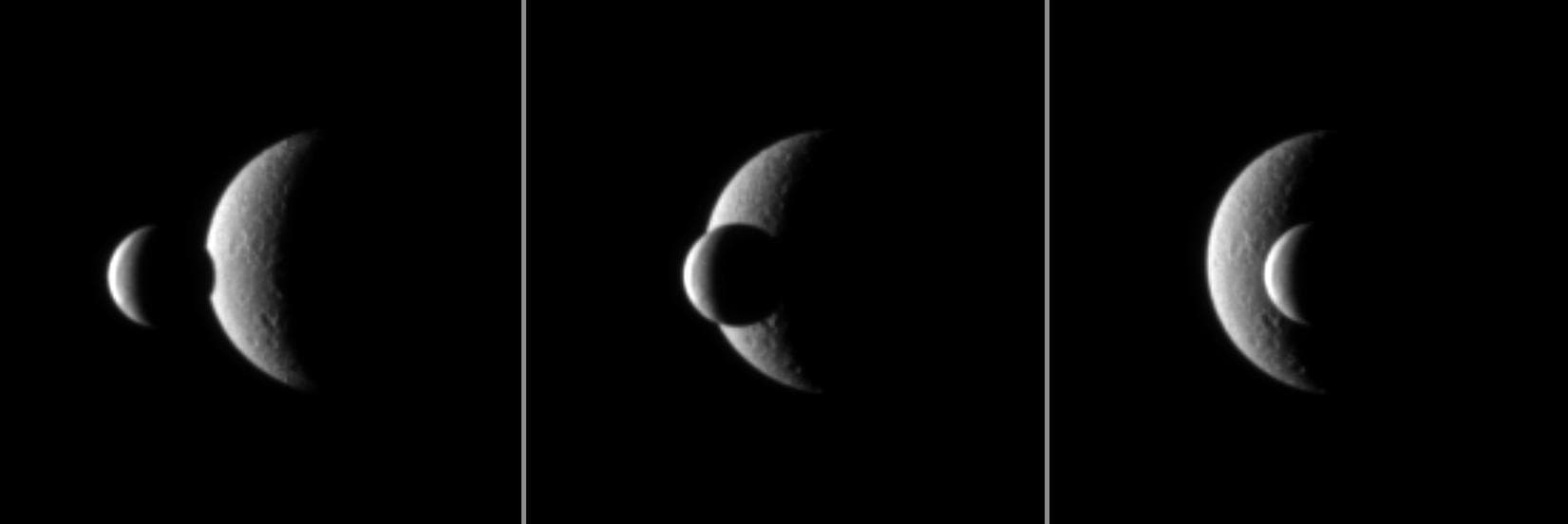 NASA image: Enceladus Meets Rhea