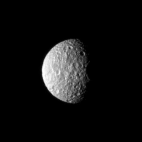 NASA image: Rugged Mimas