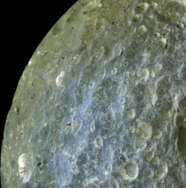 NASA image: Streaked Craters in False-Color