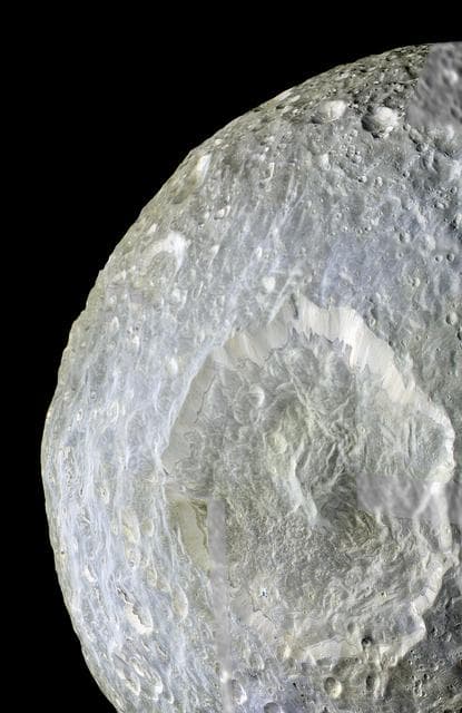 NASA image: Color Near Herschel Crater