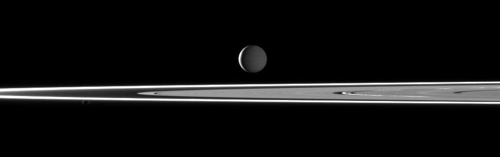 NASA image: Dual Illuminated Enceladus