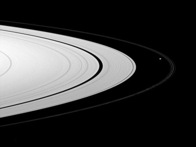 NASA image: Prometheus Between Rings