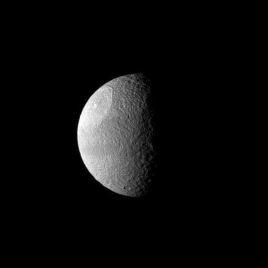 NASA image: Big Ding on Tethys