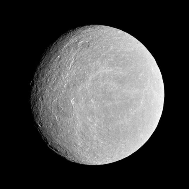 NASA image: Well Lit Rhea