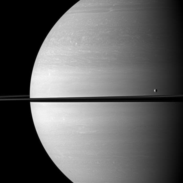 NASA image: Tethys in the Fore