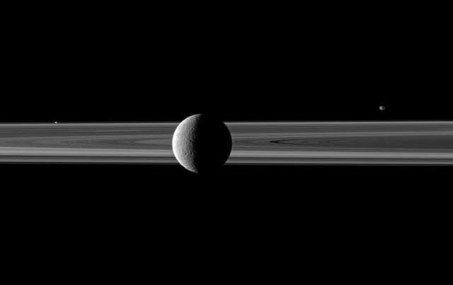 NASA image: Tethys in the Fore