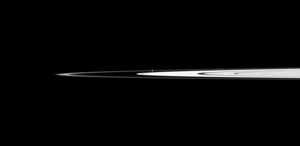 NASA image: Prometheus Amid Rings