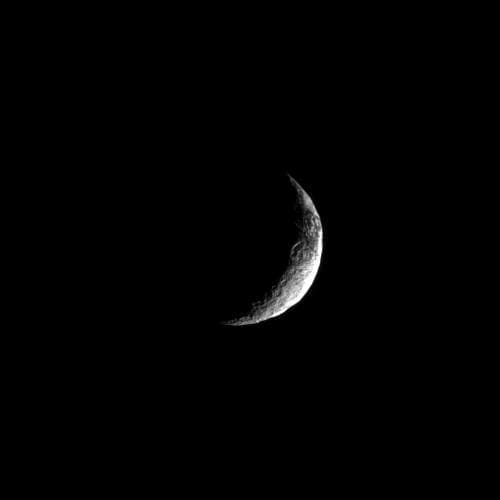 NASA image: Sliver of Iapetus