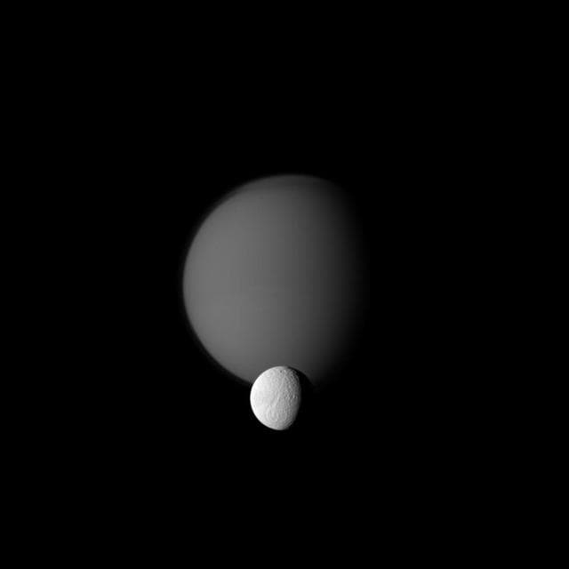 NASA image: Titan and Tethys