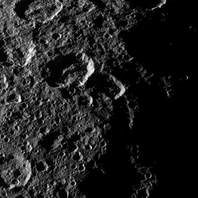 NASA image: Rhea Northern Craters