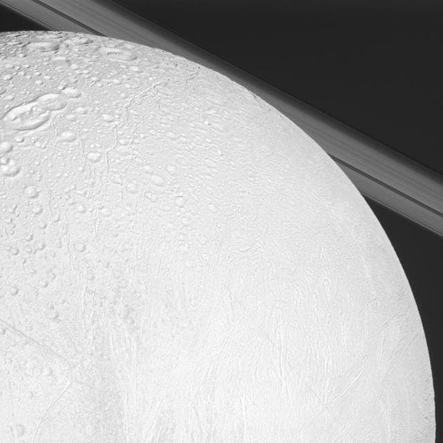 NASA image: Looking Over Enceladus