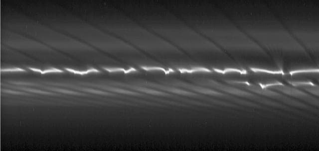 NASA image: F Ring Bright Core Clumps