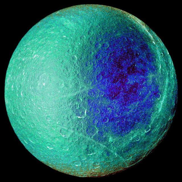 NASA image: False-Color Rhea