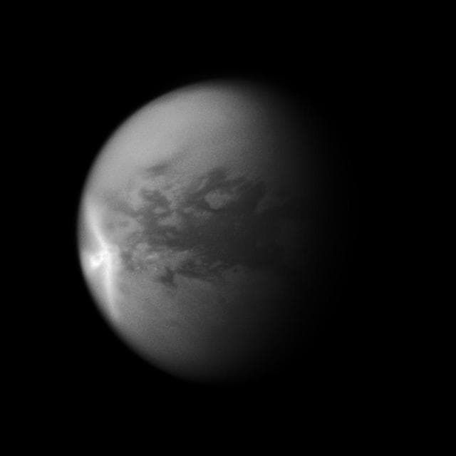NASA image: Titan Arrow-Shaped Storm