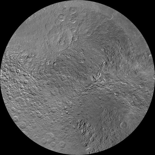 NASA image: Rhea North Polar Maps - January 2011