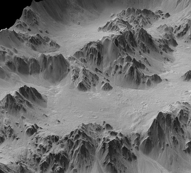 NASA image: Terrain Model of Mars Mojave Crater