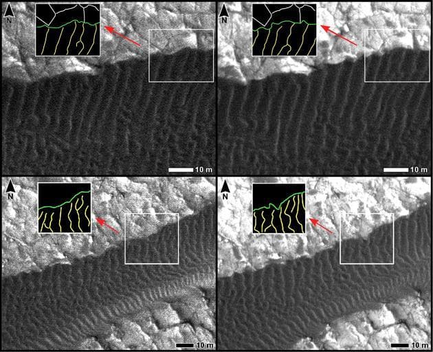 NASA image: Changes at Edges of Dark Dunes in Nili Patera, Mars