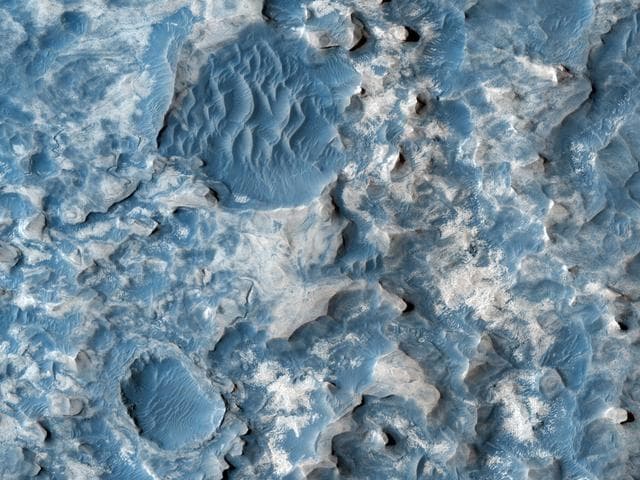 NASA image: Northern Meridiani Etched Terrain and Hematite Plains Contact