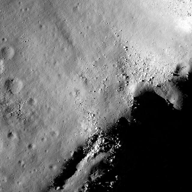 NASA image: Uplift, Boulders of Tsiolkovskiy