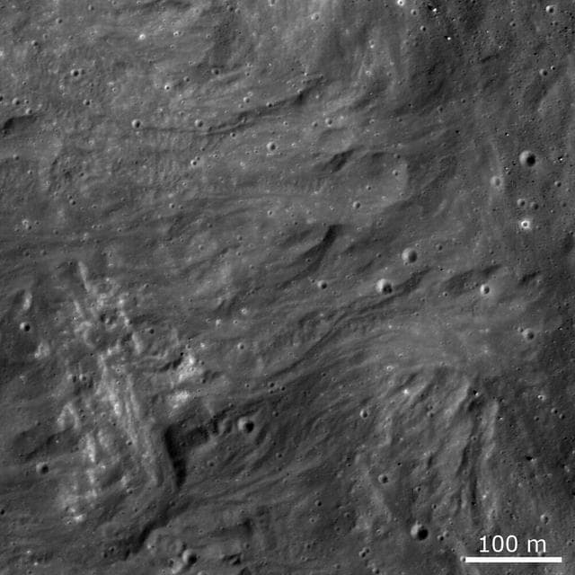 NASA image: Impact Melt Flows on Giordano Bruno