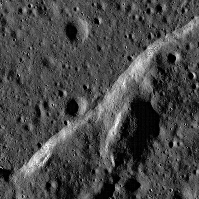 NASA image: Wrinkle Ridge Near Montes Teneriffe