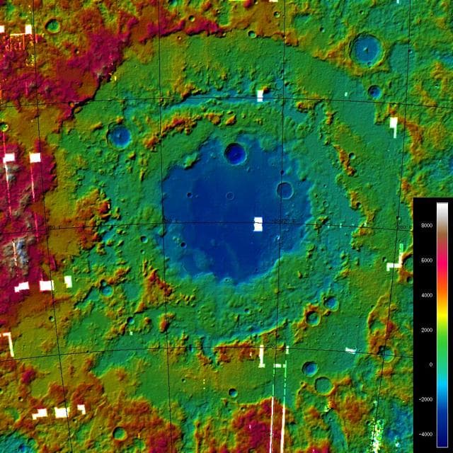 NASA image: A Digital Terrain Model of the Orientale Basin
