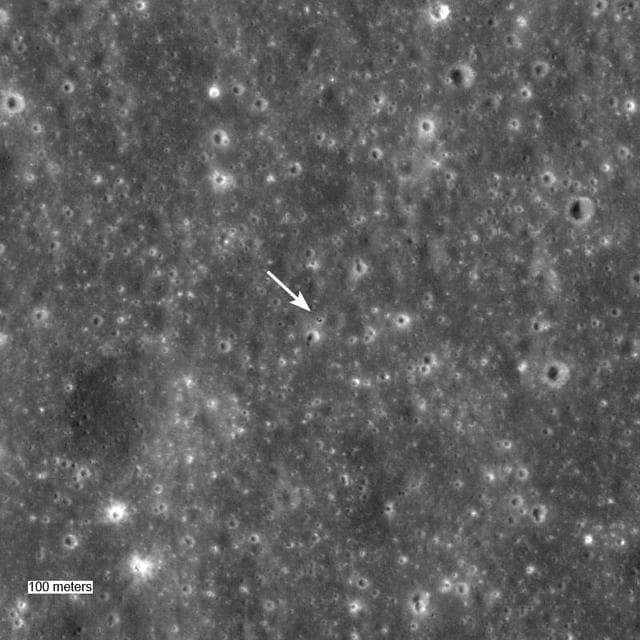 NASA image: Surveyor 5: A Hole-in-One