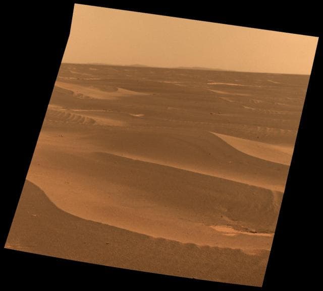 NASA image: Rim of Bopolu Crater Far to the Southwest of Opportunity