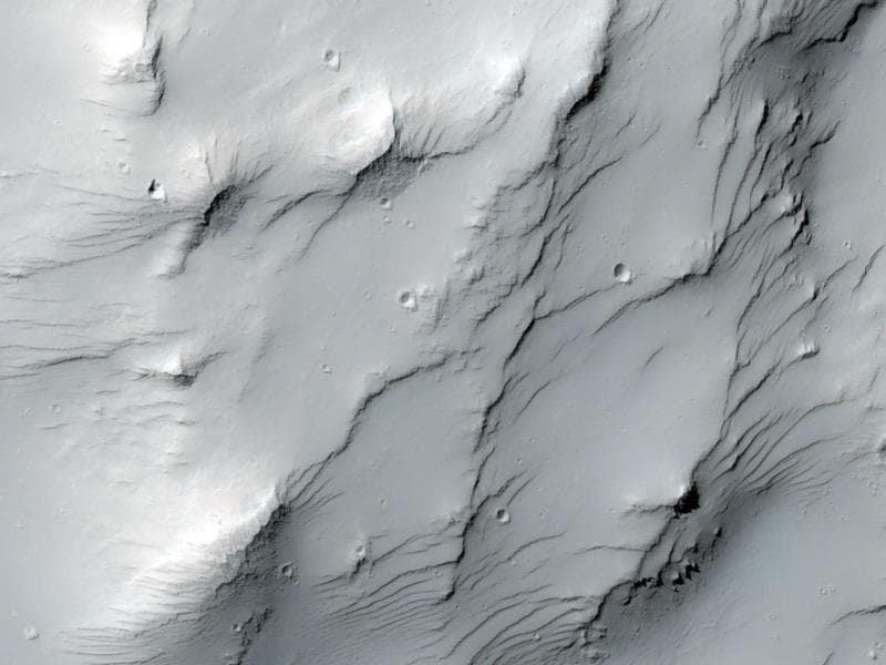 NASA image: Dust-Mantled Topography near Zephyria Tholus
