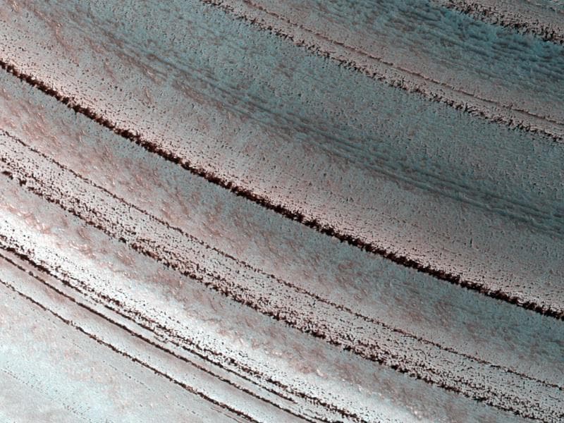 NASA image: Icy Layers and Climate Fluctuations near the Martian North Pole
