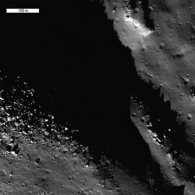 NASA image: Exposed Fractured Bedrock in the Central Peak of the Anaxagoras Crater