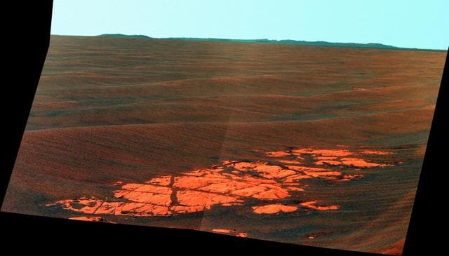 NASA image: Endeavour on the Horizon False Color