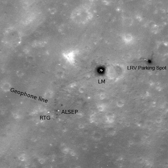NASA image: Apollo 16, Footsteps Under High Sun