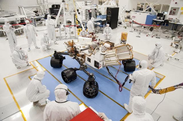 NASA image: Curiosity at Center of Attention During Test