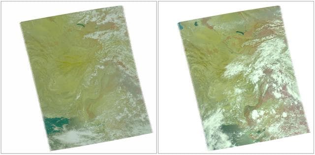 NASA image: NASA AIRS Instrument Captures Before/After Views of Pakistan Flooding