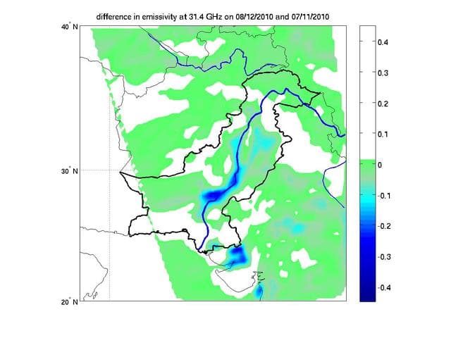 NASA image: NASA AIRS Detects Extent of Pakistan Flooding