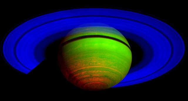 NASA image: Majestic Saturn, in the Infrared