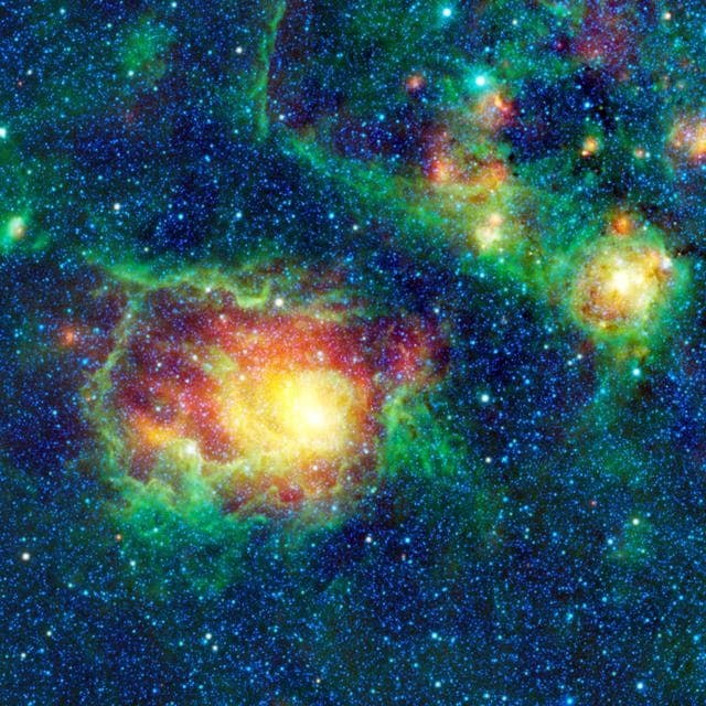 NASA image: WISE Catches the Lagoon Nebula in Center of Action