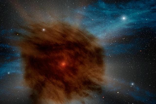 NASA image: Giant Star Goes Supernova, Smothered by its own Dust Artist Concept