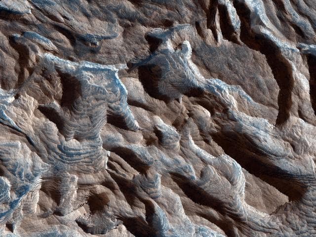 NASA image: Lots of Layering in Becquerel Crater