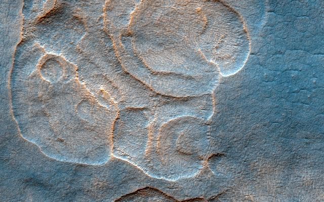 NASA image: Eroded Scallops with Layers